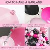 Pink Black Balloon Arch Kit, Mini Mouse Balloon Arch Kit, Pink and Black Polka Dot Balloons Mini Mouse Theme Party Decorations, Mini Balloon Arch for Girls Birthday Party Mini Mouse Party Supplies