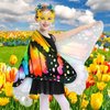Sunlisky Kids Butterfly Wings Costume for Girls Fairy-Wings Mask Party Favors Gifts (Rainbow sets)