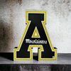 CLTFanCreations Officially Licensed APP State 3D Printed Decorative Figure - Great for Home Office, Desk, Shelf - Made from Quality 3-D Printed Material - Black, Gold, White College Sports Decor