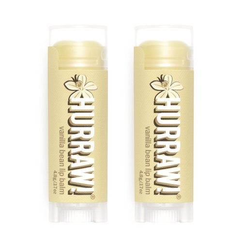 Hurraw! Vanilla Bean Lip Balm, 2 Pack: Organic, Certified Vegan, Cruelty and Gluten Free. Non-GMO, 100% Natural Ingredients. Bee, Shea, Soy and Palm Free. Made in USA