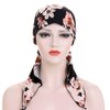 Pre Tied Bandana Turban Head Scarf 3 Packed Slip On Beanies Chemo Covers Cap for Women (D5-Long Strap-3 Packed)
