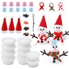 XIHIRCD 10pcs Build a Snowman Kit, Christmas Crafts for Kids Snowman Making Decorating Modeling Clay Snowman DIY Kit Christmas Stocking Stuffers for Winter Holiday Party Activities