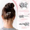 Jexine 12 Pieces Hair Clips, Silver Butterfly Rhinestone Barrettes for Women, Hair Snaps for Girls, Shining Hair Barrette Hairpins Hair Accessories for Wedding