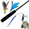 TIENAILING Cat Feather Toys Refills Cat Wand Replacement Feathers, 10 PCS Feather Cat Toy Refills, Cat Toy Wand Attachments Feathers for Cat Toys