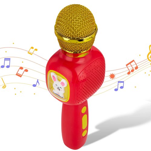 Contixo Kids Microphone - Bluetooth Karaoke Microphone for Kids, Singing Machine Microphone, Birthday Presents Toys for 3 4 5 6 7 8 9 10 12 Year Old Girls Boys, Birthday Party, Home KTV, Red
