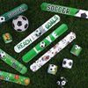durony 48 Pieces Soccer Snap Bracelets Wristbands Sport Slap Bracelets for Soccer Party Favors Classroom Prizes Birthday Gifts, Soccer Theme