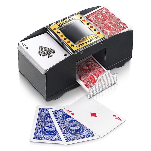 ARTISHION Automatic Card Shuffler - 1-2 Deck, Poker Shuffler Machine, Casino Card Electric Shuffler, Lower Noise Playing Card Shuffler for UNO, Phase 10, Poker Skip Bo Card Games, Sleeved Card