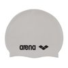 Arena Classic Unisex Soft Silicone Swim Cap for Women and Men, Intensive Training and Racing Comfortable Non-Slip Long Hair Swimming Hat, White/Black