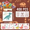 EMOME 408 Individually Wrapped Dinosaur Tattoos for Boys, Kids Temporary Tattoo Stickers for Dinosaur Party Supplies Favors, Dinosaur Temporary Tattoos for Birthday Goodie Bag Stuffers