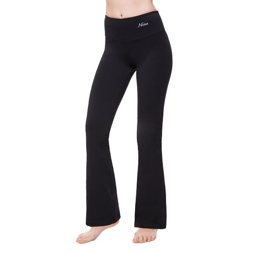 Nirlon Women's Bootcut Yoga Pants - Flare Leggings Yoga Pants Women Soft & Breathable Womens Yoga Pants Flared Leggings Regular & Plus Size Yoga Pants for Women Wide Leg (3XL 32" Inseam, Black)