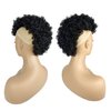 UAmy hair Afro Puff Mohawk Ponytail Jerry Curly Non Drawstring Ponytail Clip in Synthetic Fauxhawks Afro Puff Bun with Bangs Short Afro Kinky Curly Hair Bun Warp Hair Extensions with 6 BB Clips 1B
