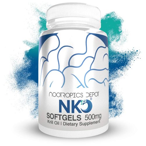 Nootropics Depot NKO™ Krill Oil Softgels | 500mg | 180 Count | Contains DHA + EPA and Astaxanthin | Omega 3 Supplement | Natural | Supports Cardiovascular + Joint Health