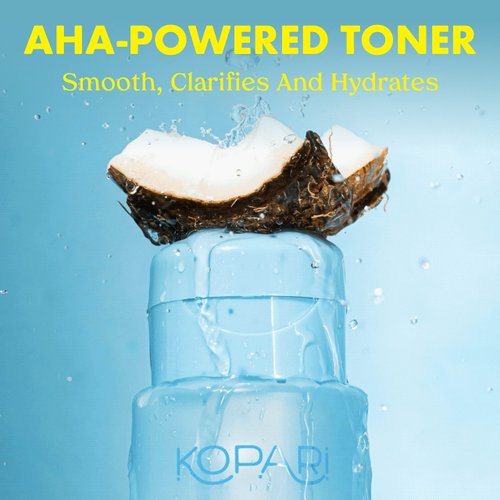 Kopari Coconut Renewal AHA Toner, Infused with 8.6% Triple-Powered AHA, Resurface Skin & Minimize Appearance of Pores, Hydrating Coconut Water, 5.5 oz