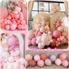 Double Stuffed Dusty Pink Balloon Arch, Double Pink Balloons Different Sizes 18/12/10/5 Inch,Pastel Blush Pink Balloons Garland for Boho Party, Baby Shower, Birthday, Weddings(Light Rosewood)