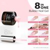 modelones Builder Nail Gel, 8-in-1 Pink Gel Builder for Nail Thickening, LED Nail Lamp Cured Hard Color Builder Nail Polish Base Gel Extension Gel Rhinestone False Nail Tips Glue Gel in a Bottle