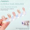 ANGNYA Nail Stand for Press on, Aurora Nail Holder for Painting Nails Fake Nail Display Stand Nail Holder Practice Stands with with 200 Pcs Adhesive Putty for Nail Art Display Home & Salon Use