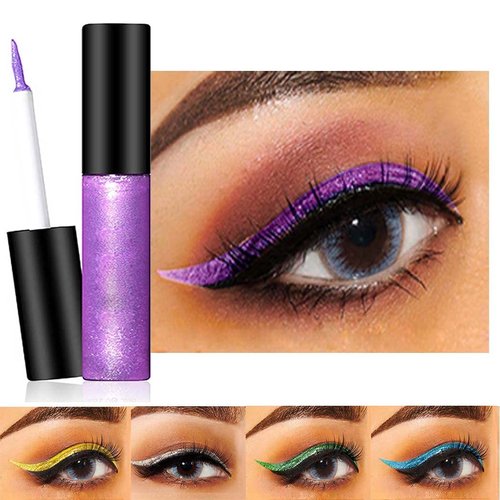 Kilshye Glitter Eyeliner Metallic Liquid Eyeliners Long Lasting Waterproof Eye Liner Sparkling Shimmer Eyeliners Eyes Professional Makeup for Women and Girls Pack of 1 (Purple 13)