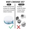 Denture Case, Definitely No-Leak Denture Bath Box for Traveling Perfectly, Denture Cup with Strainer & Magnetic Mirror, Completely Clean Care for Retainer, Mouth Guard, & Denture