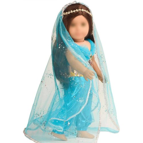 sweet dolly Doll Clothes Princess Jasmine Costume for 18 inch Girl Doll