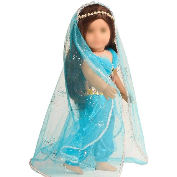 sweet dolly Doll Clothes Princess Jasmine Costume for 18 inch Girl Doll