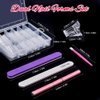 Dual Nail Forms Set,TsMADDTs Clear Acrylic Coffin Nail Forms Set with 120pcs Gel Nail Molds 10pcs Clear Nail Tips Clips,Nail Gel Brush Pen Nail Files Buffer Cuticle Pushers,Nail Extension Forms Set