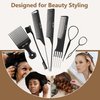 SALONSILK Women Hair Comb Set - 14PCS Wide Tooth Comb Rat Tail Combs - Styling Combs Pick for Curly - Teasing Parting Fine Comb - Professional Barber Cutting Braiding Combs Set