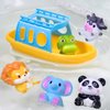 Oriate Bath Toys Set for 1+ Year Old, 5PCS Mold Free Silicone Animal Finger Puppets with BPA Free Boat, Montessori Sensory Learning Water Pool Bathtub Beach Toy, Summer Party Favors for Kids Toddlers
