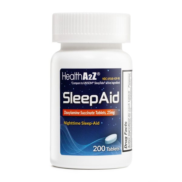 HealthA2Z® Sleep Aid | Doxylamine Succinate 25mg | (200 Counts (Pack of 1))