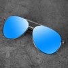 mxnx Aviator Sunglasses for Men Polarized Women UV Protection Lightweight Driving Fishing Sports Mens Sunglasses MX208-(Silver Frame/Blue Lens)