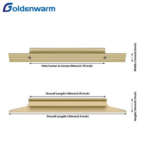 goldenwarm Gold Cabinet Pulls 10 Pack Drawer Pulls Hardware for Kitchen Cabinets LS7024BB96 3-3/4in Hole Centers Cabinet Handles Pulls for Dresser Drawers