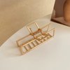 ANQSYY New 1 Piece Korean-style Gold Claw Clip Girls Medium Hair Clip Non-slip Metal Claw Clip Thick Hair & Thin Hair Gold Hair Accessories For Women （Square）
