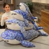 JOSON Soft Blue Whale Plush Toy, Big Blue Whale Plush Pillow, Fun Gifts for Brave Boys and Girls Room Blue Whale Decor (27.6in/70cm)
