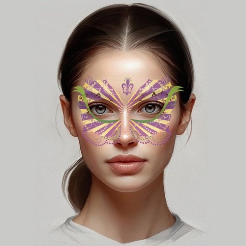 Mardi Gras Face Tattoos Mardi Gras Temporary Tattoos Mardi Gras Face Stickers Fat Tuesday Masquerade Party Carnival Temp Tattoos Party Supplies