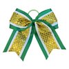 New "CONFETTI DOTS Green Yellow" Cheer Bow Pony Tail 7 Inch Girls Hair Bows Cheerleading Dance Practice Football Games Competition Birthday Grosgrain Ribbon
