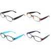 VisionGlobal 4 Pairs Reading Glasses with Spring Hinge, Blue Light Blocking Glasses for Women/Men (4 Color,+5.00 Magnification)