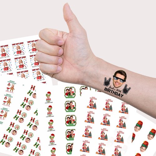 Custom Temporary Tattoos with Face Name Make Your Own Temporary Tattoos for Adults Men Women Personalized Tattoos for Birthday Bachelorette Party Wedding 1 Set of 15 Pieces