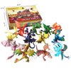 GIDGOD 12Piece Dinosaur Model Realistic Flying Dragon Gift Box Toy, 4 inch sci-fi Game Monster Triceratops Pterodactyl Party Gifts Boys Hobbyist Prize