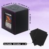 RADWIMPS Deck Box For MTG Commander Deck, Fits 100+ Cards, Magnetic Card Box Organizer With 2 Dividers & Window Display, Perfect for Magic Commander TCG, CCG Cards (Black&Purple)
