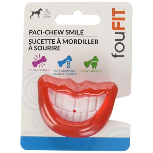 FOUFIT Paci-Chew Dog Chew Toy, 2.6" x 1.85", Smile