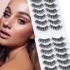 BYUVEVSR Eyelashes Cat Eye Lashes 16mm Cluster False Eyelashes Long 8D Volume Wispy Mink Lashes 12 Pairs Pack（816）