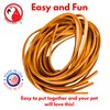 Bonka Bird Toys 2002 Six Pack Thick Leather 48" Long x 1/4" Cord Genuine Natural Leather Lace Strip Craft Part Bird Toy Making Projects Roll Rope Tan Hide