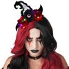 DRESBE Light Up Headband LED Witch Hat Headbands Flower Hair Hoop Halloween Festival Party Hair Accessory for Women