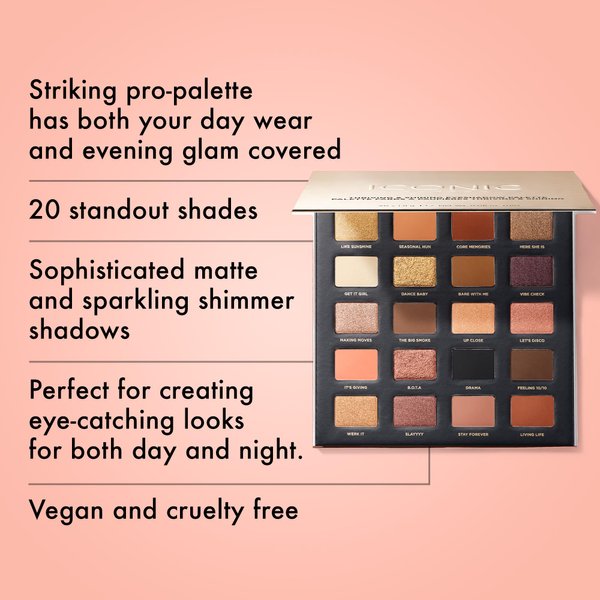 ICONIC LONDON Thriving and Shining Eyeshadow Palette | Includes 20 Shades of Shimmers, Mattes and Glitters