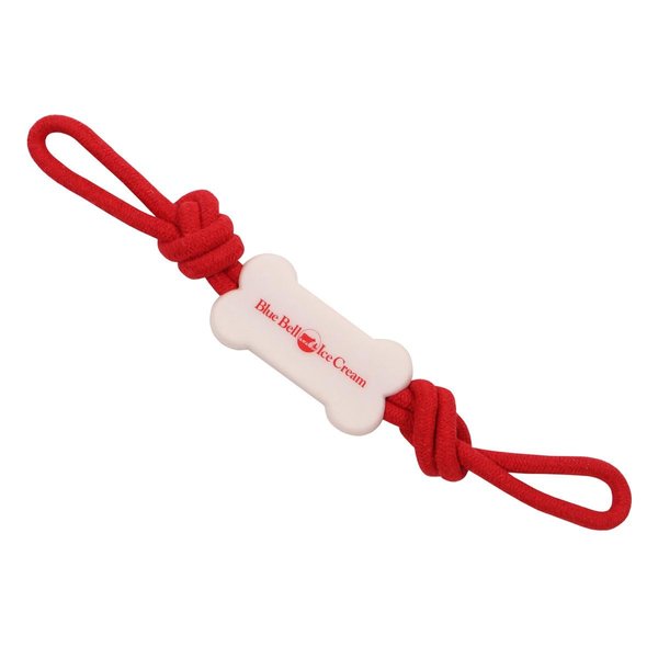 Blue Bell Ice Cream | Dog Toy, Rubber Chew Toy with Rope, Tug and Pull Toy