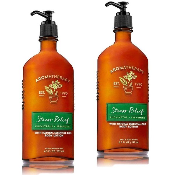 Aromatherapy Stress Relief Body Lotion, Eucalyptus Spearmint (2 Pack)