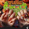 Halloween Nail Stickers+ Cards Non Candy Halloween Party Favors for Girls Treats Bulk, Halloween Goody Bag Stuffers, Halloween Birthday Girl Party Gifts Prizes Trick Girly Halloween Party Supplies