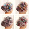 AKOAK 5 Pieces Reusable Waterproof EVA Plastic Lace Elastic Band Flower Printed Hat Environmental Protection Hair Bath Caps Shower Caps