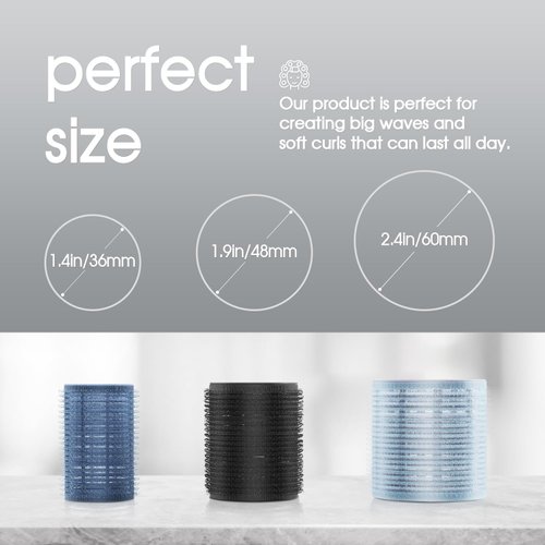 xnicx 18pcs Self Grip Hair Rollers,Heatless Curlers Hair Rollers for Long Medium Short Hair,No Heat Hair Curlers to Sleep In,Salon Hairdressing Curlers,3 Sizes Hair Rollers in 1 set