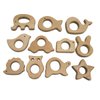 Nature Baby Teething Toys 11pc Wooden Teether Montessori Toys Wood Teether Rings Organic Infant Teether Handmade Pendant Set Shower Gift (Type 1)