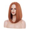 Rugelyss Copper Red Auburn Bob Wigs for Women, 14 Inches Ginger Wig with Middle Part Synthetic Hair Wig for Daily Party or Cosplay